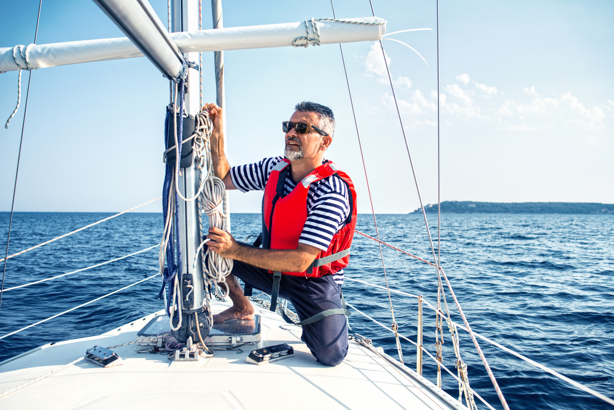 Man on sailboat