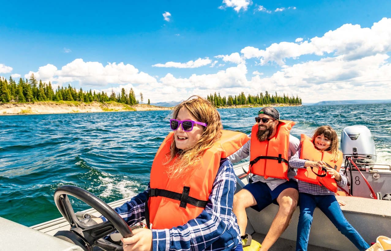 Family on Yellowstone Lake